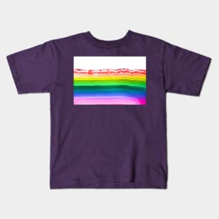 Rainbow colors agate slice mineral Kids T-Shirt